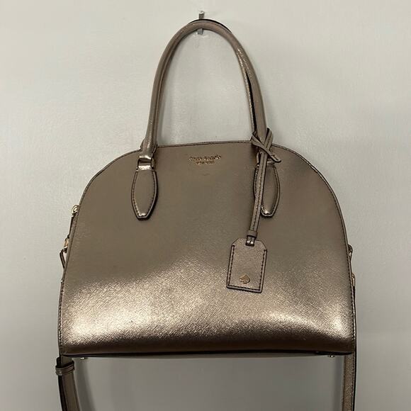 Kate Spade Gold double Straps Handbag few flaws look at the pics/ video